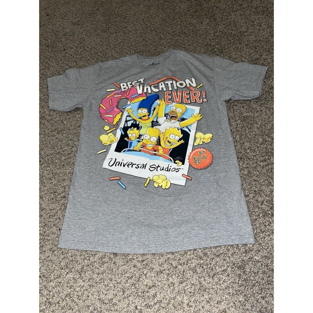 The Simpsons Universal Studios Shirt Men’s Medium Grey “Best Vacation Ever”